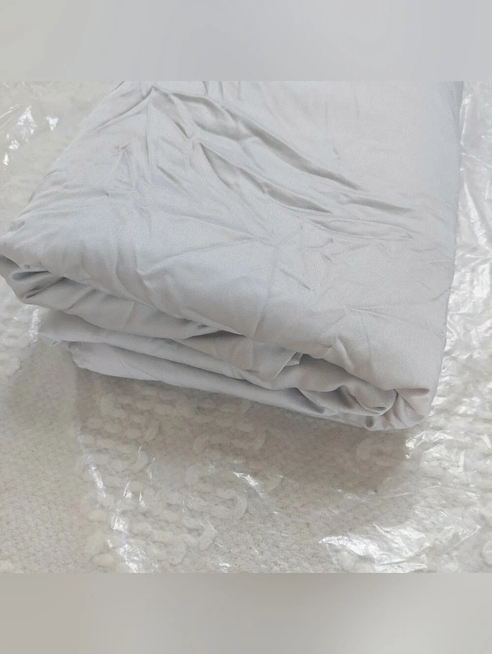 NWOT! Quince 100% Organic Light Gray Bamboo Duvet Cover! Full/ Queen (106)